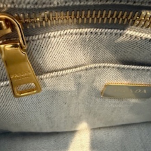 💋 Prada Canapa Tote Canvas shoulder bag Gray - Picture 8 of 16